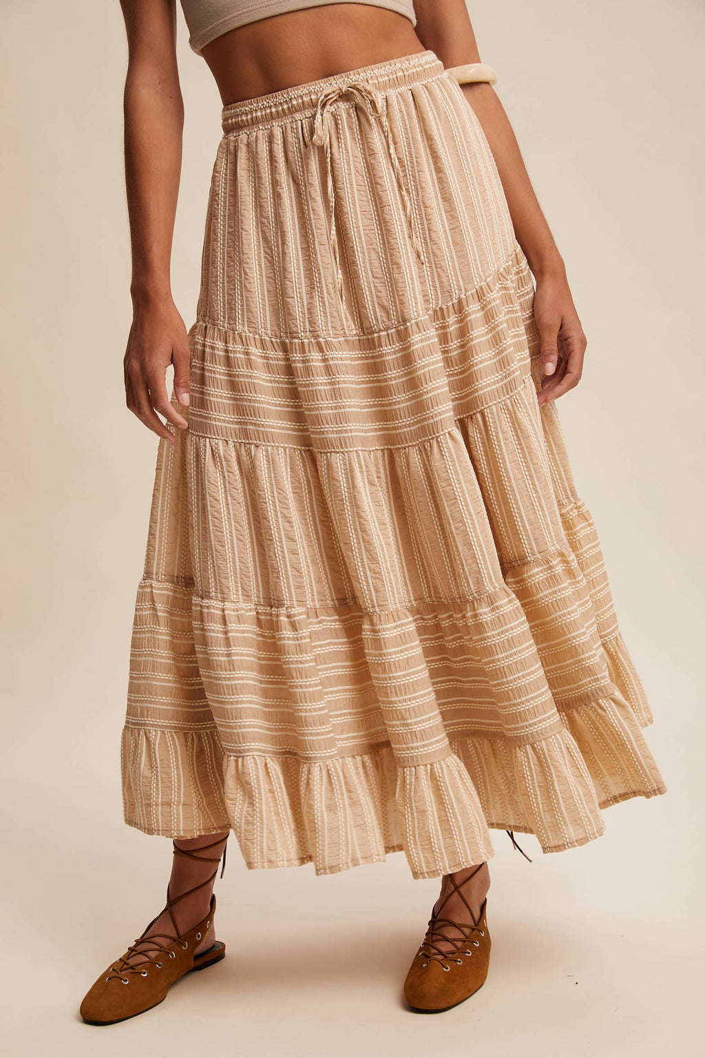 Sassy Striped Maxi Skirt