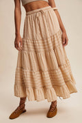 Sassy Striped Maxi Skirt