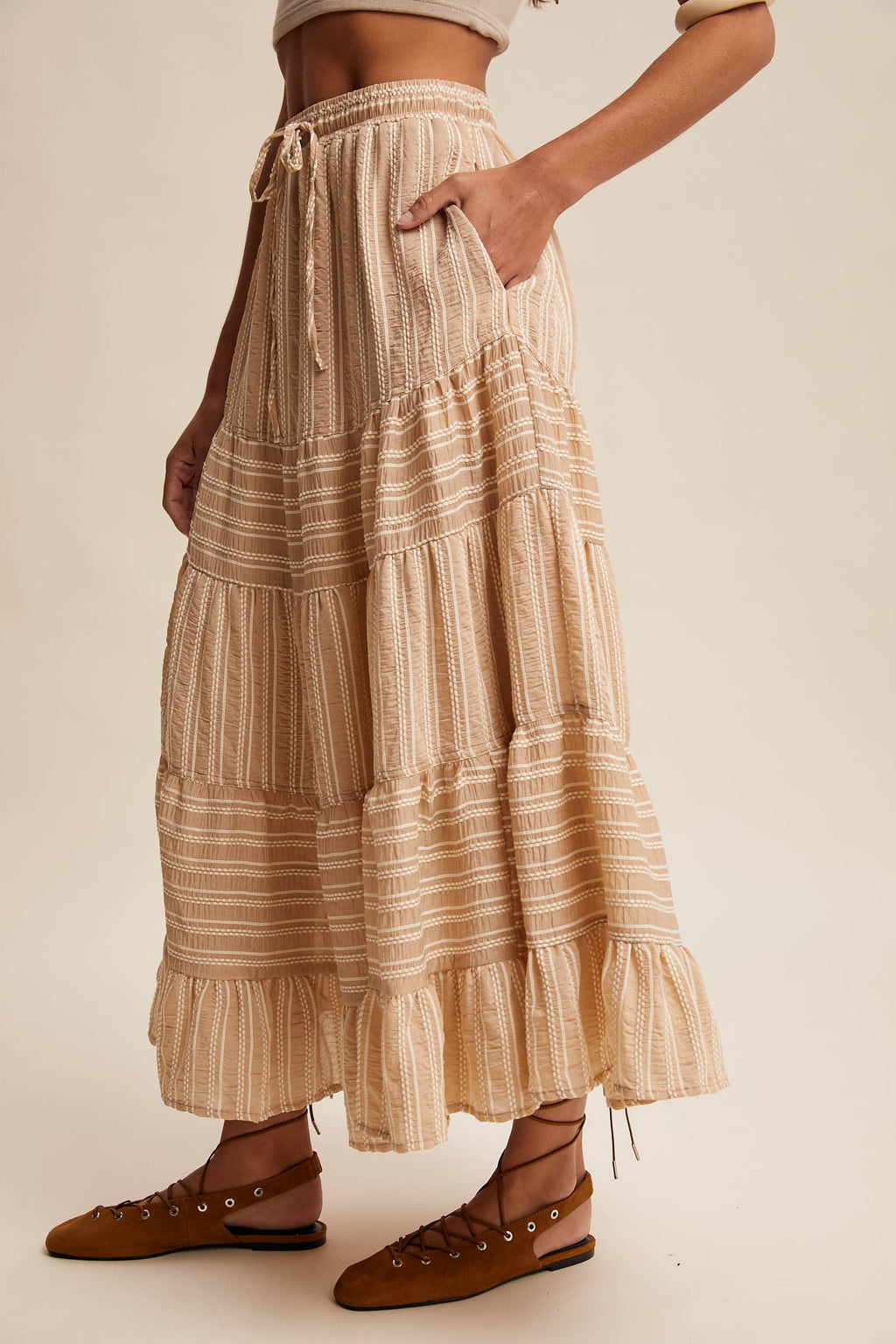 Sassy Striped Maxi Skirt