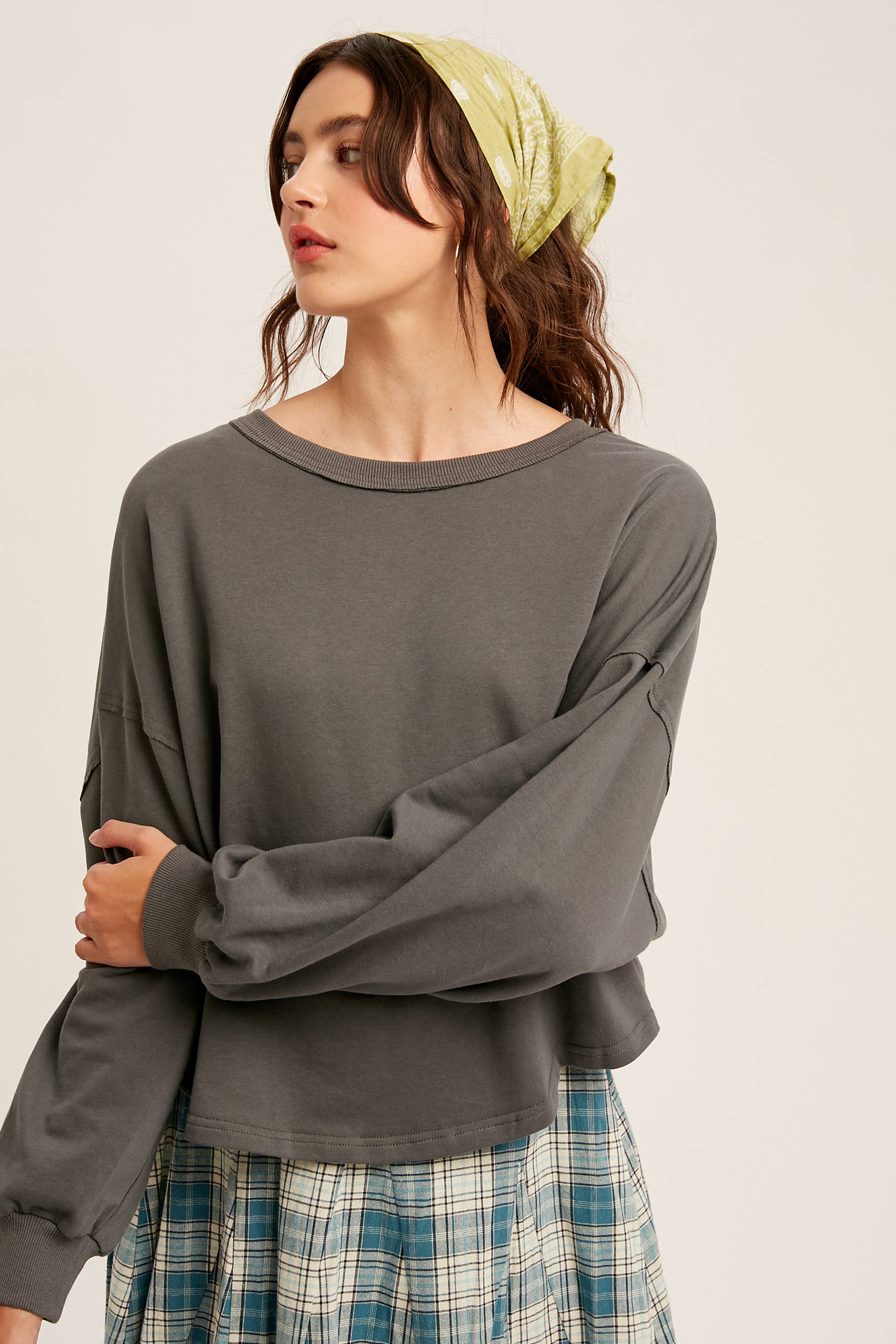 Slate Ruched Top