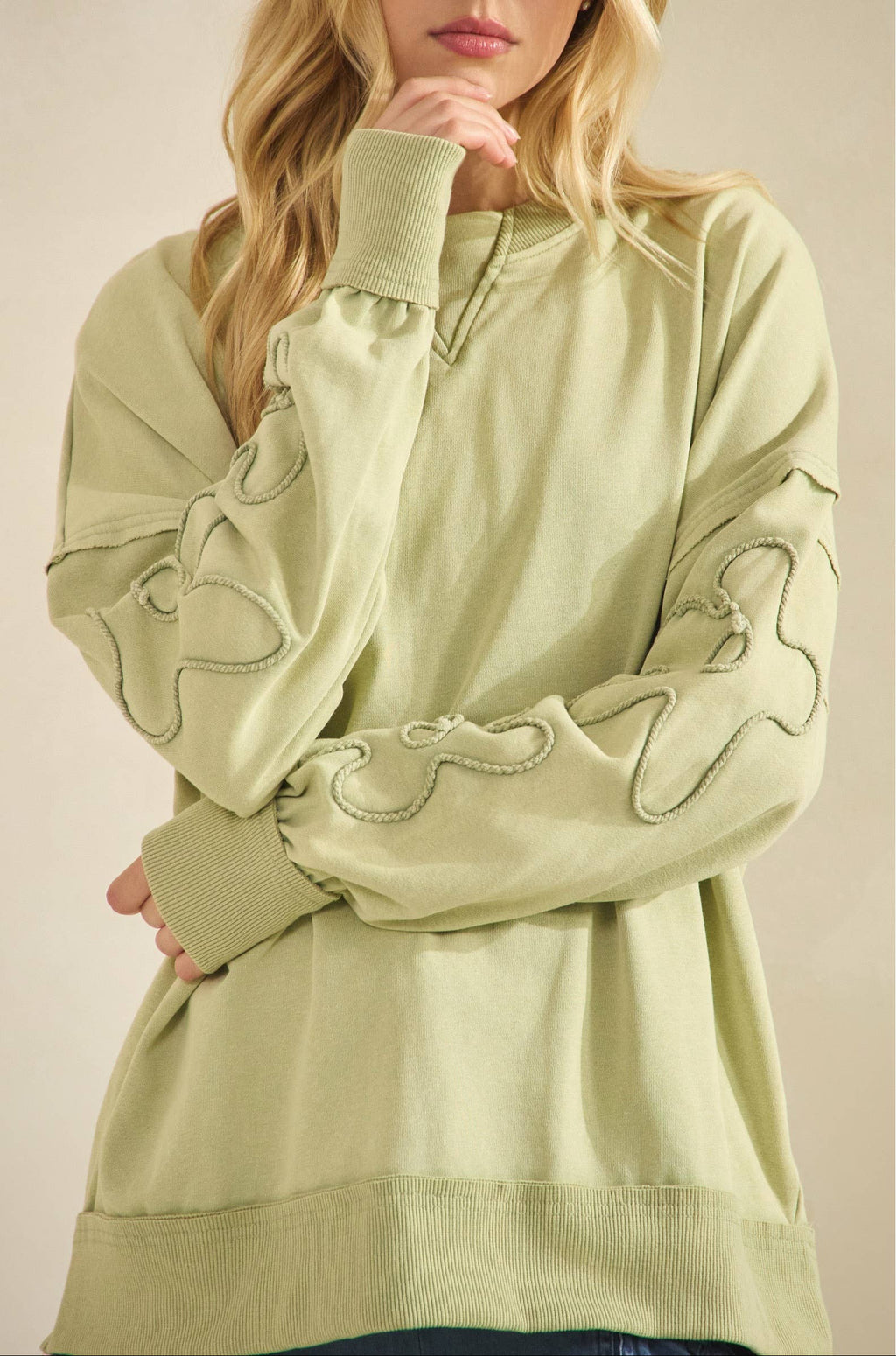 Swirl Sage Pullover