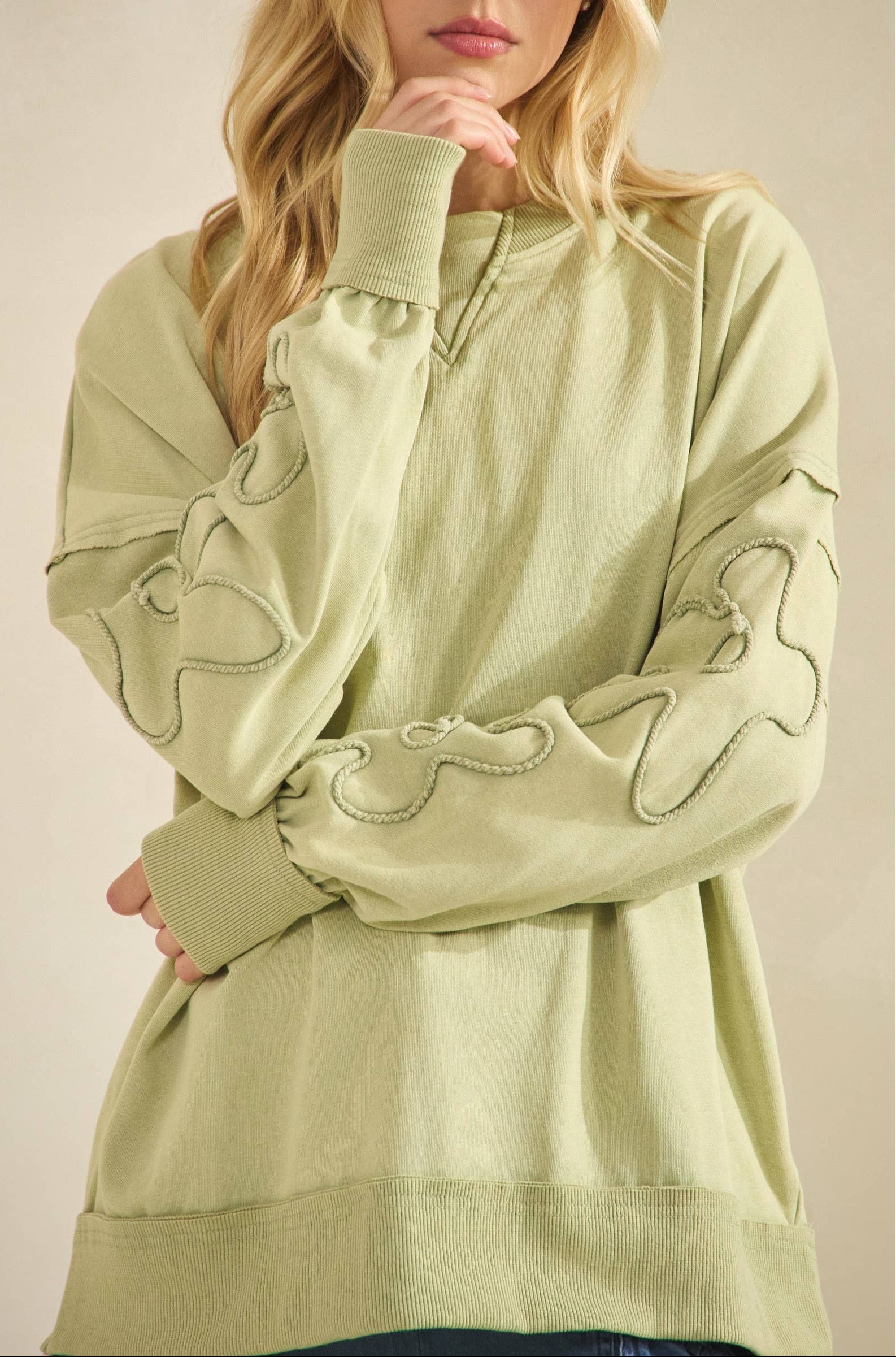 Swirl Sage Pullover