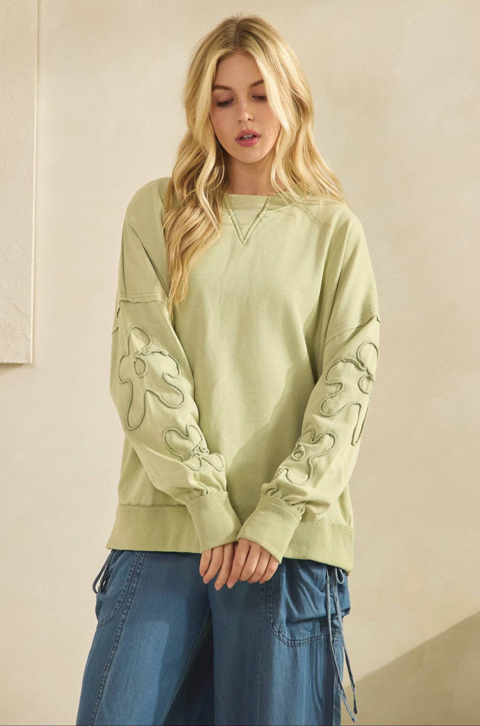 Swirl Sage Pullover