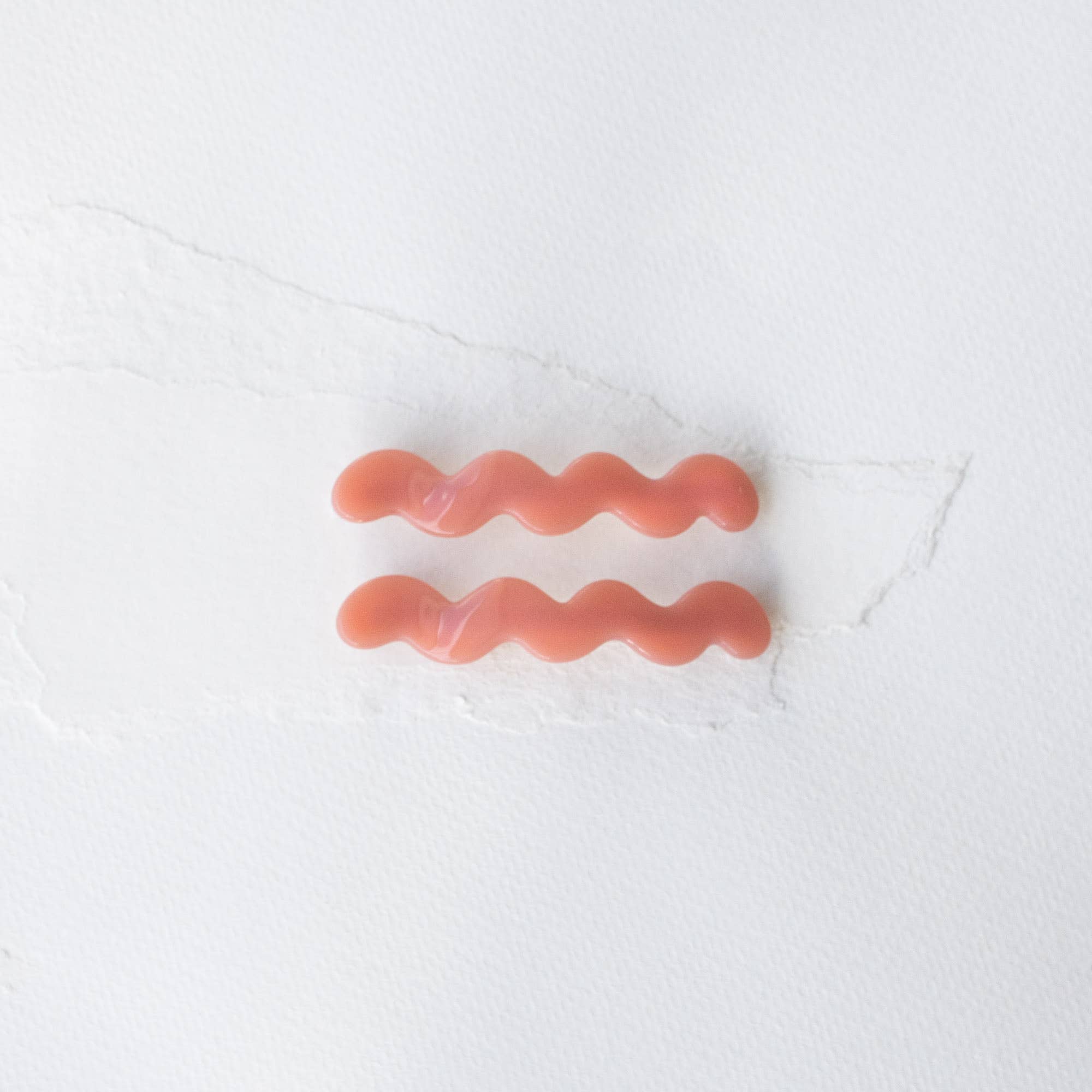 Wavy Hair Pin Set - Coral Pink