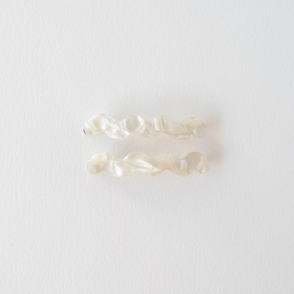 Wavy Hair Pin Set - Cream