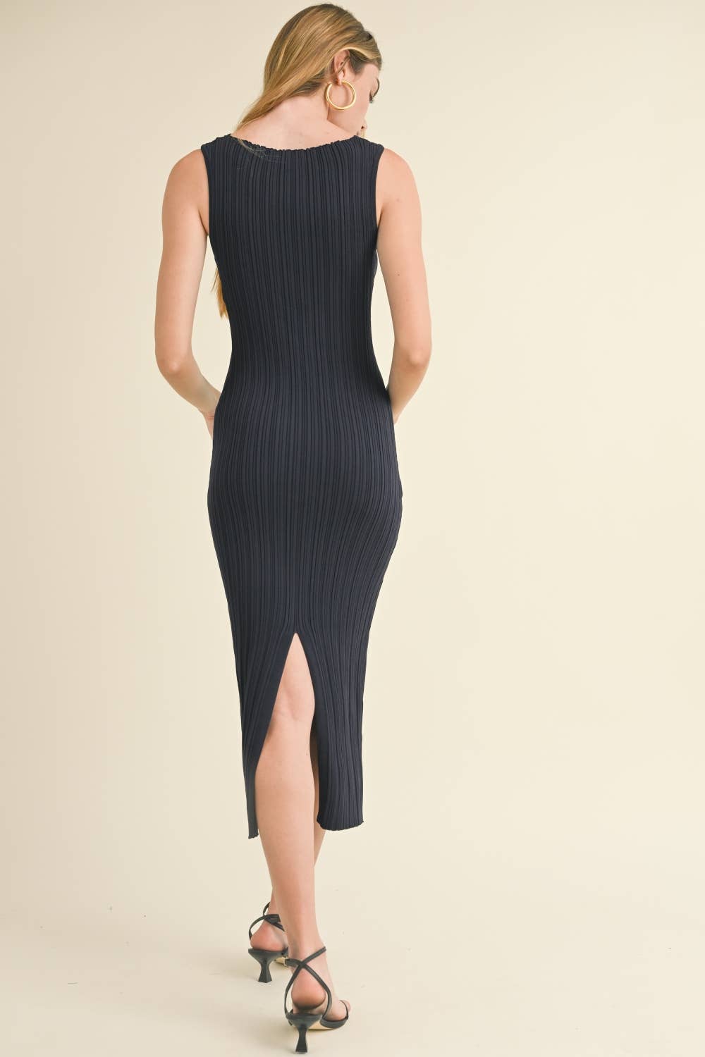 Ribbed Knit Sleeveless Long Dress