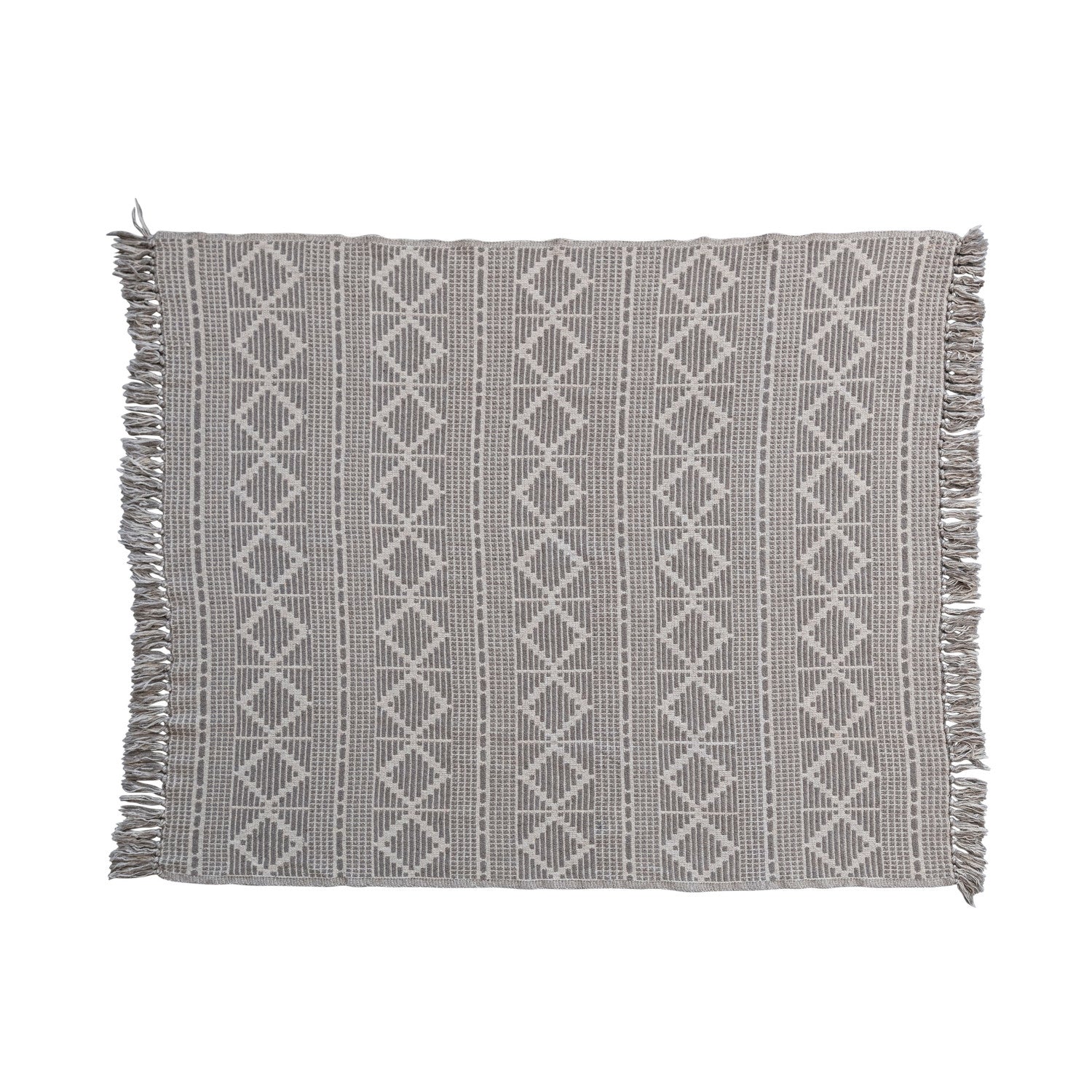Jacquard Throw With Diamond Pattern