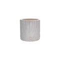 White Planter with Abstract Design