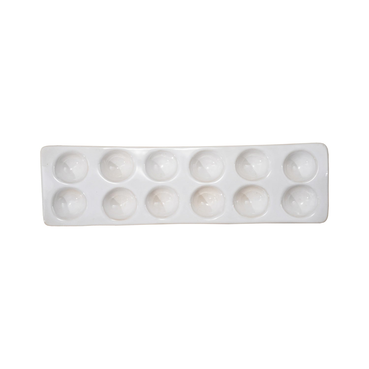White Stoneware Egg Holder