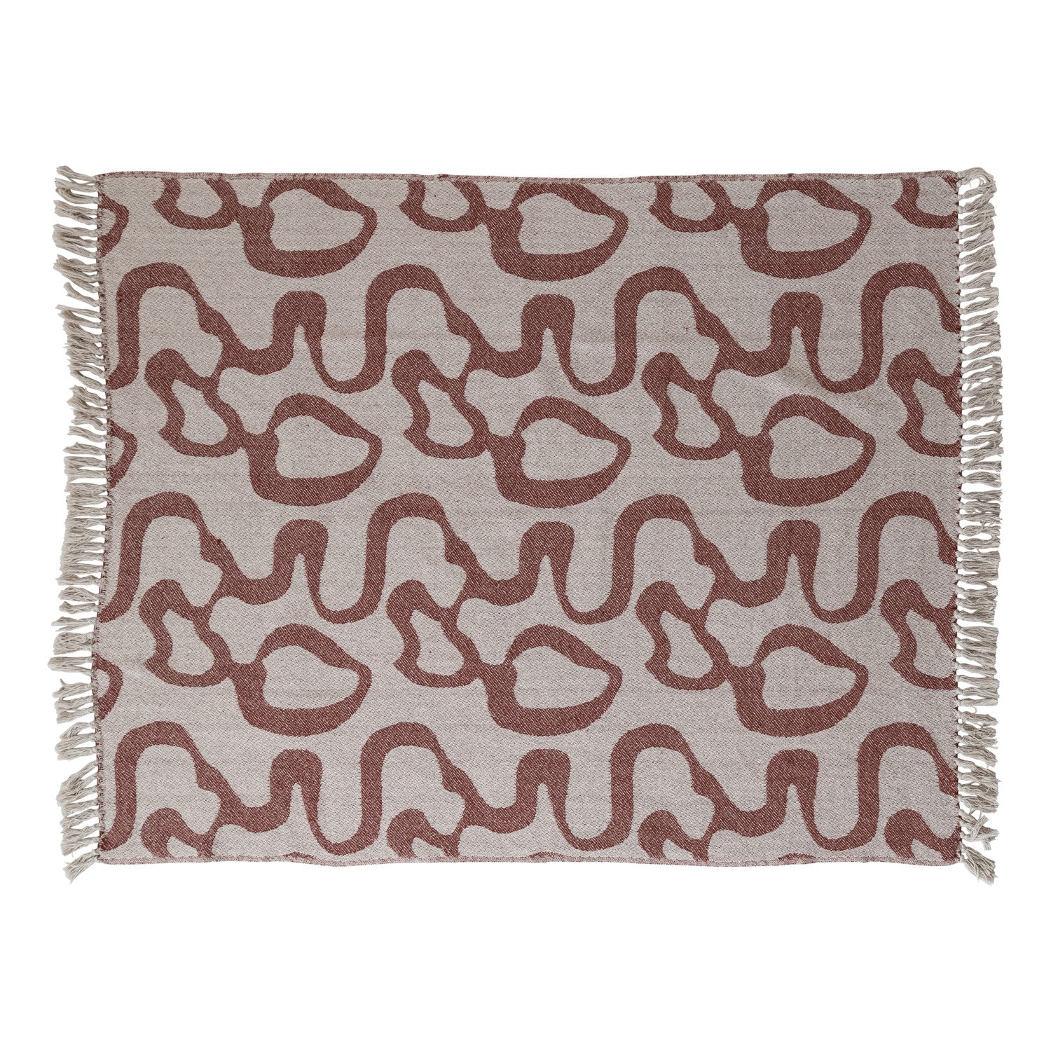 Brown Woven Patterned Throw