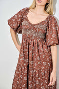 Fiona Floral Bubble Sleeve Maxi