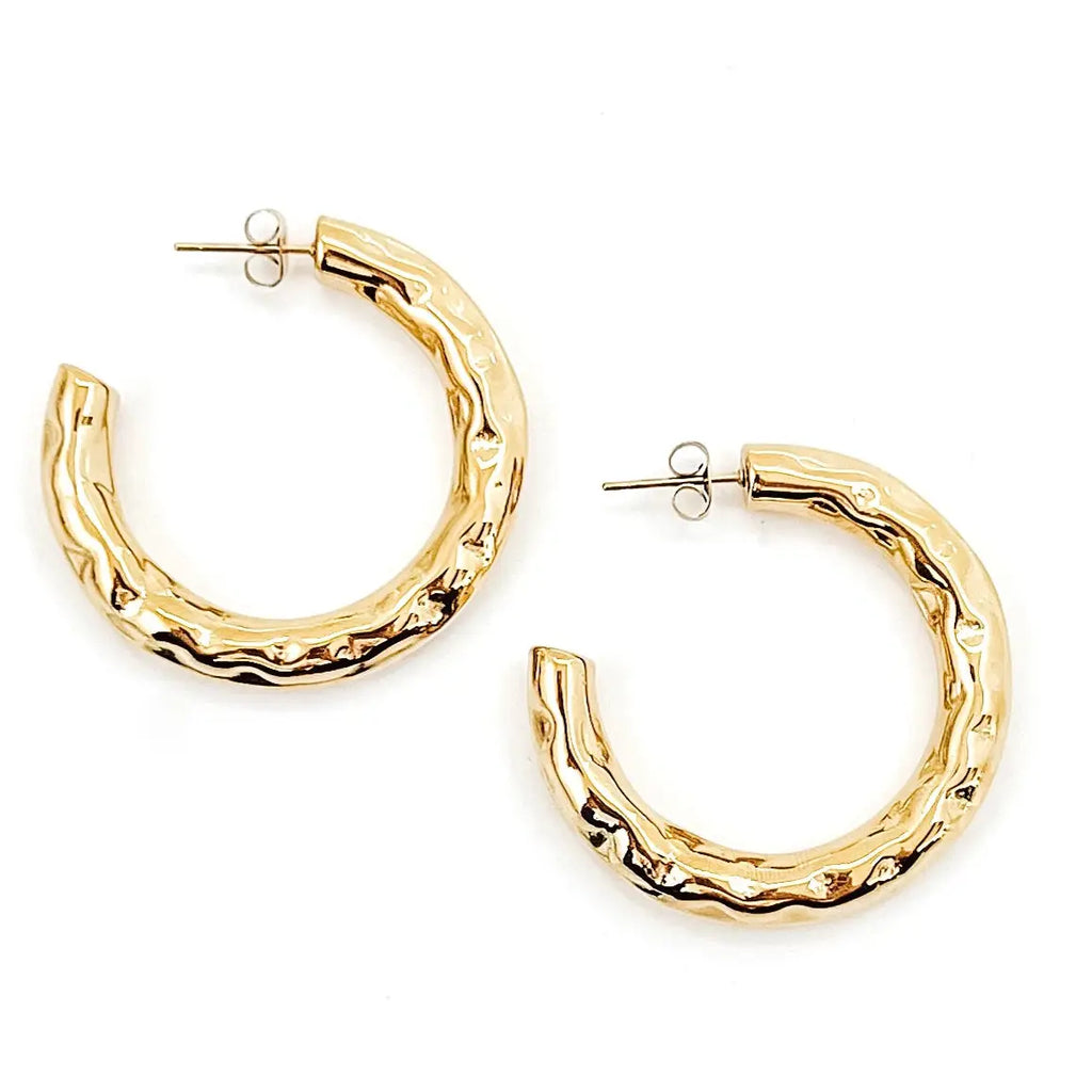 Elondo Hammered Hoop Earrings