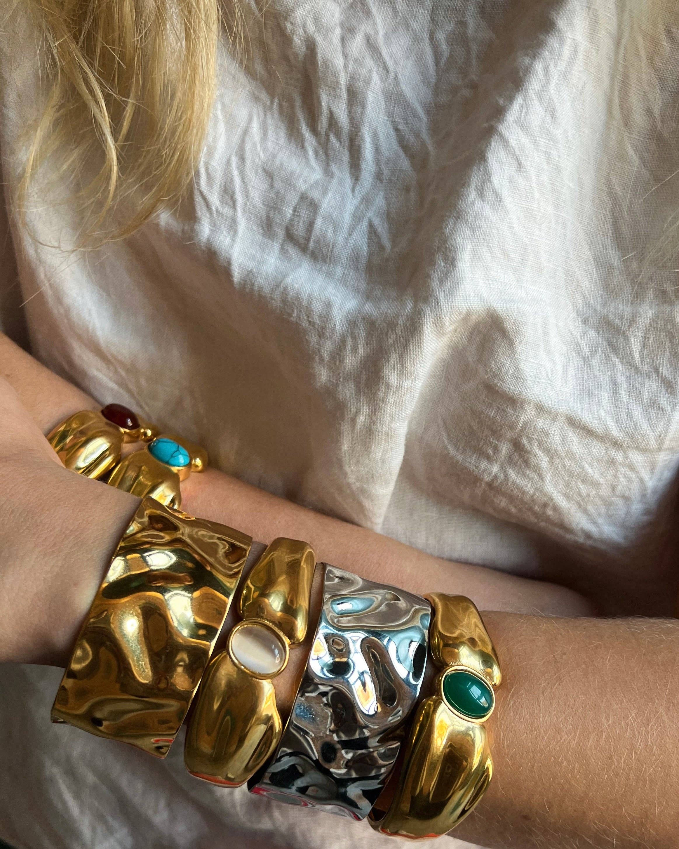 Beverly Gold Stone Cuff