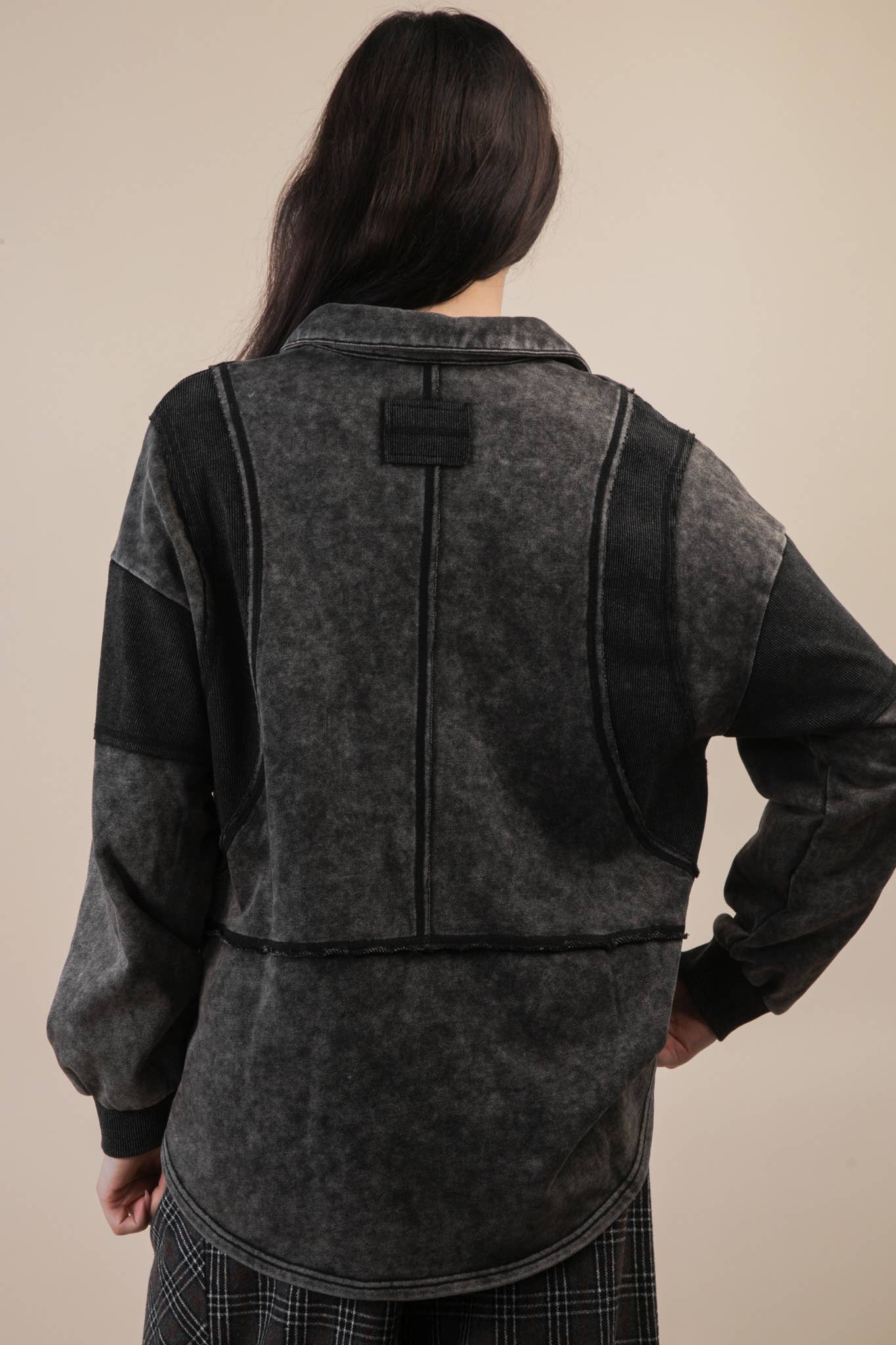 Black Mineral Washed Pullover