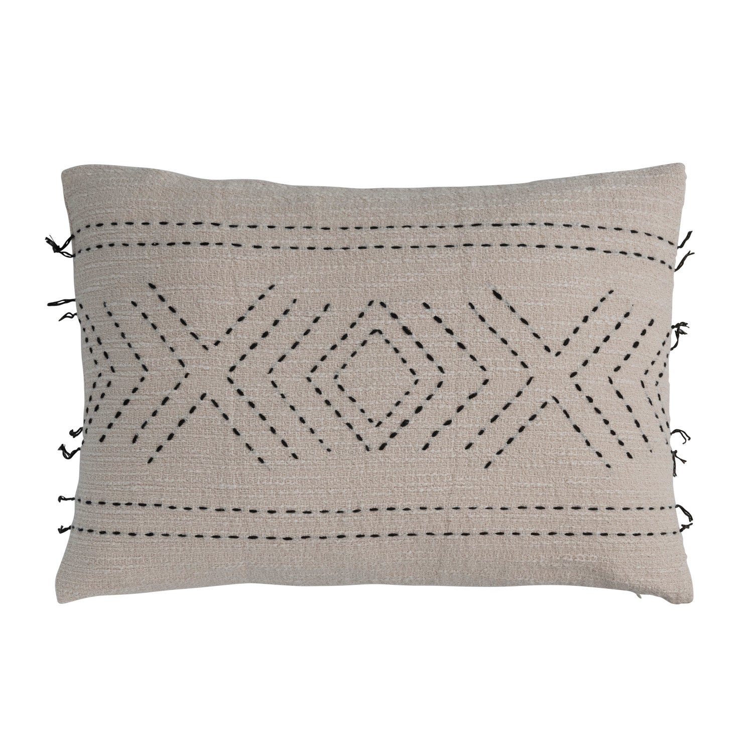 Embroidered Pillow With Kantha Stitch