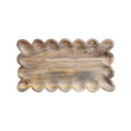 Mango Wood Tray With Scalloped Edges