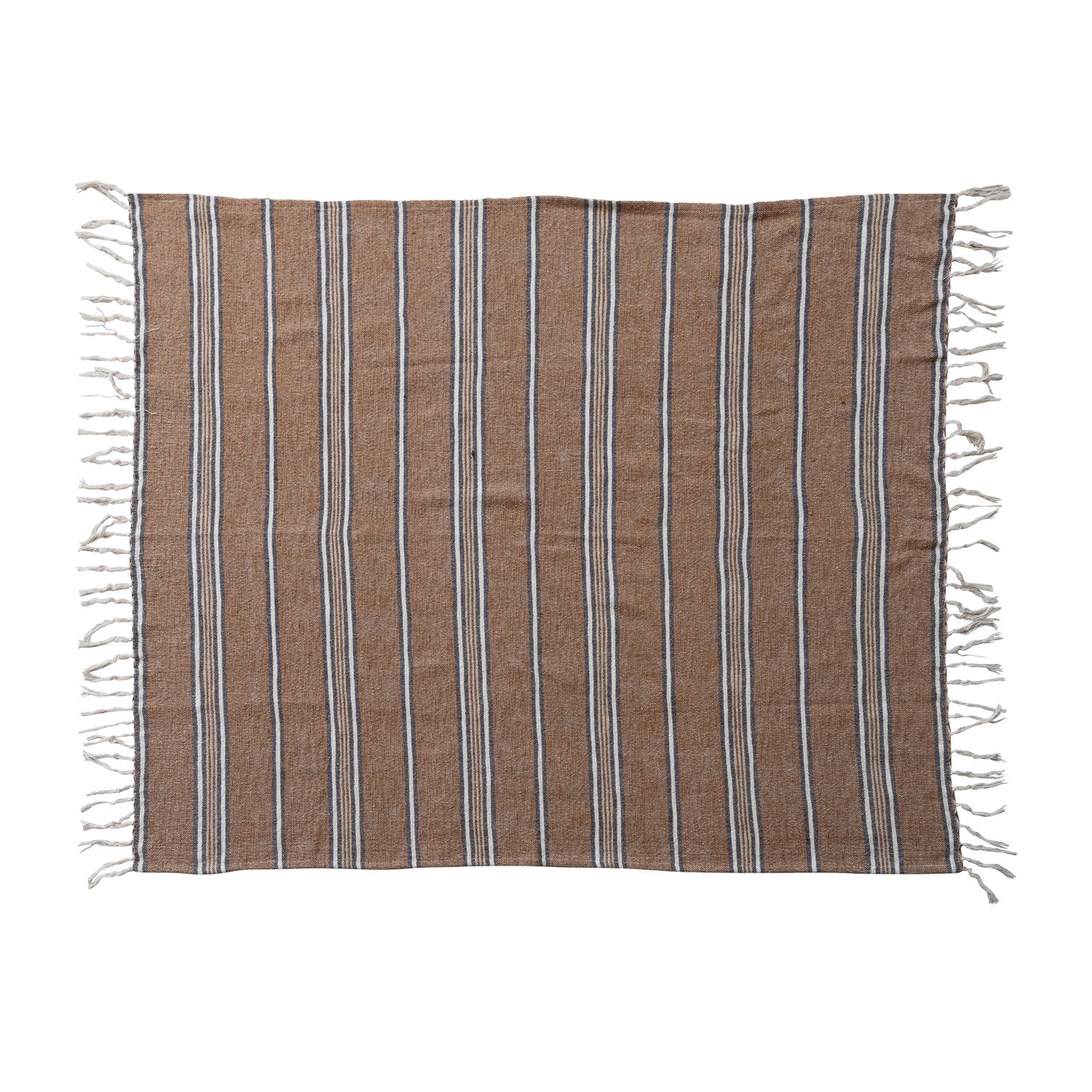Striped Throw with Fringe