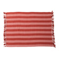 Woven Throw with Stripes & Fringes