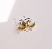Evonne Flat Gold Hoops