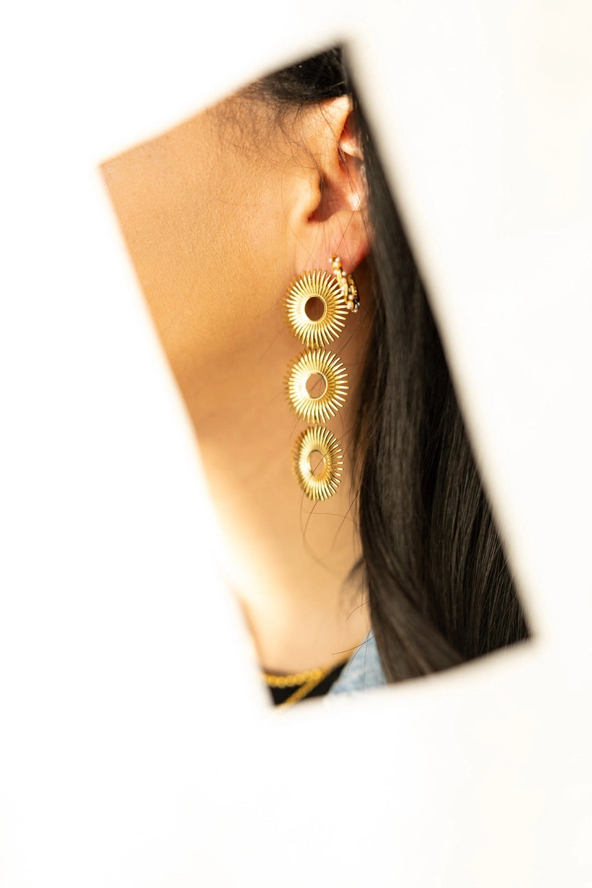 Ellena Vintage Gold Earrings