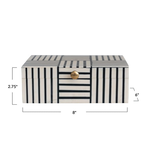 B&W Resin Decorative Box